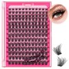 PRO Lash Clusters,168 Pcs eyelash clusters 8-18 mixed cluster eyelash extensions lash extension Super Thin Band and Reusable Soft & Comfortable (Volume,D-8-18Mix)