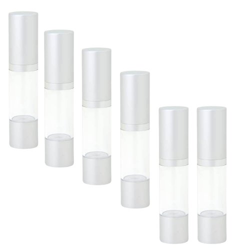 Skin Perfection Pump Bottle with Silver Airless Treatment & Clear Body Set Of 6 - Diy Travel Pump Bottle for Skin Care Formulas - Clear Travel Bottles for Serum Cream & Other Fluid Skincare Products