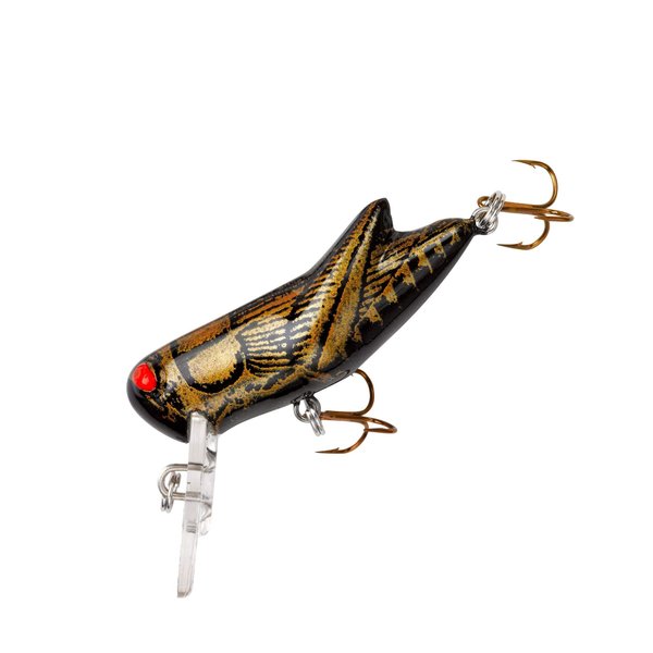 Rebel Lures Crickhopper Cricket / Grasshopper Crankbait Fishing Lure, 1 1/2 Inch, 1/4 Ounce, Black Cricket, Crickhopper (3/32 oz)