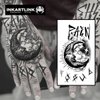 INKARTLINK Temporary Tattoos, Semi Permanent Tattoo Adult Art Design Waterproof Temp Tattoo Party Favors Tattoo Stickers Realistic Look, No Adhesive, Lasts 1-2 Weeks Black (Moon)