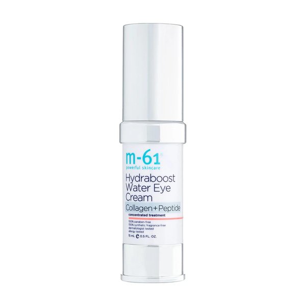 M-61 Hydraboost Collagen+Peptide Water Eye Cream - Age-defying vegan collagen and peptide water eye cream with vitamin B5 & baobab pulp extract.