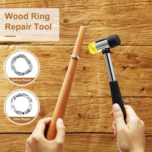 Jewelers Rubber Hammer Mallet with Wood Ring Mandrel Sizer Sizing Adjuster Ring Shaper Repair Tools Jewelry Making Kit