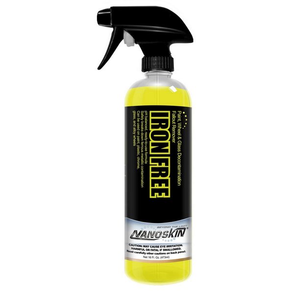 Nanoskin IRON FREE Paint, Wheel and Glass Decontamination Fall Out Remover 16 Oz. - Removes Iron Particles in Car Paint, Motorcycle, RV & Boat | Use before Clay, Wax or Car Wash for Car Detailing
