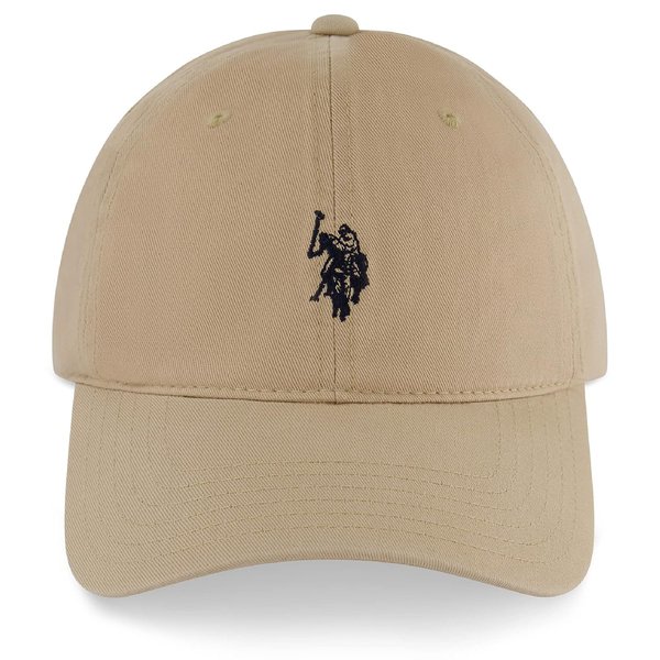 U.S. Polo Assn. mens U.s. Polo Assn. Washed Twill Cotton Adjustable Hat With Pony Logo and Curved Brim Baseball Cap, Khaki, One Size US