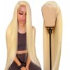 18Inch 613 Blonde Lace Front Wig Human Hair 13x4 Lace Frontal Straight Wigs Human Hair Pre Plucked with Baby Hair 150% Density Transparent Lace Frontal Straight Wigs for Woman with Natural Line