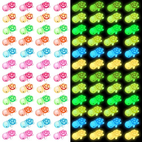 Lenwen Glow in The Dark Turtle Figure Bulk Luminous Mini Sea Turtle Tiny Resin Turtle Miniature Figurines for Ocean Animal Party Favors Ocean Theme Birthday Party Decorations DIY Home Garden ()