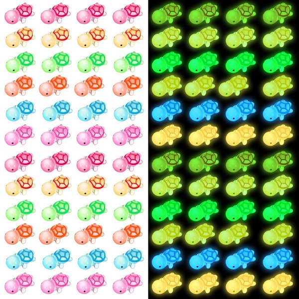 Lenwen Glow in The Dark Turtle Figure Bulk Luminous Mini Sea Turtle Tiny Resin Turtle Miniature Figurines for Ocean Animal Party Favors Ocean Theme Birthday Party Decorations DIY Home Garden ()