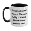 Reusable Juggling Two Tone 11oz Mug, Juggling Started Out as a Harmless Hobby. I Had, Gifts For Friends, Present From, Cup For Juggling