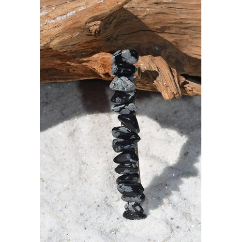 Snowflake Obsidian Stone French Barrette Hair Clip 4" or 100 mm Length