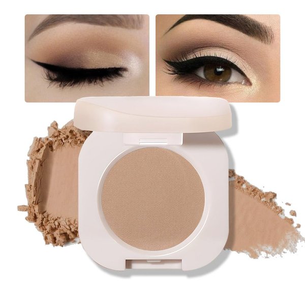 FeiCuiYun Matte eyeshadow singles, Matte nude eyeshadow, Brown eyeshadow, Neutral Matte Pressed Powder Single Vegan Eyeshadow; Talc, Paraben & Cruelty Free, Nude rice brown(06)