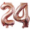 24th Birthday Decorations Party Supplies, Jumbo Rose Gold Foil Balloons for Birthday Party Supplies,Anniversary Events Decorations and Graduation Decorations Sweet 24 Party,24th Anniversary