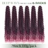 FEILIMEI Curly Crochet Hair Ocean Wave Crochet Hair 28Inch Crochet Braid Hair Synthetic Hair Extensions for Women(28 Inch,6pack,#1B/TBug)