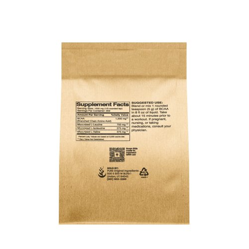 Pure Original Ingredients Unflavored Instantized BCAA (8oz) Powder, Branched Chain Essential Amino Acids, Supplement