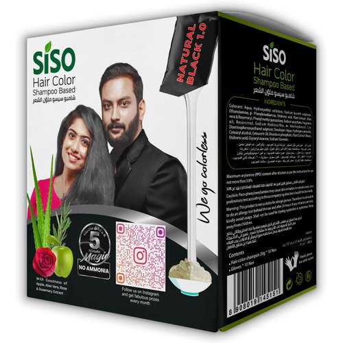 Siso Hair Color (20g) Natural Black-Pack of 20