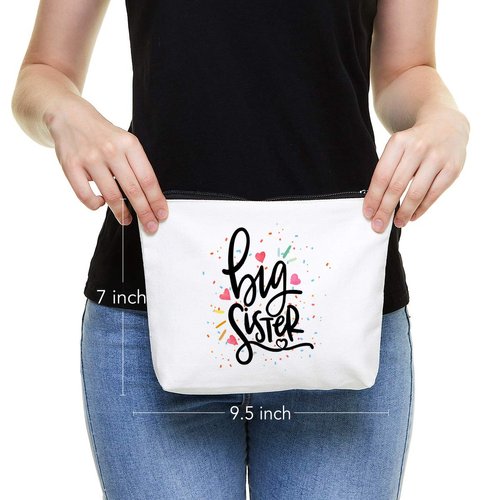 IHopes+ Cute Big Sister Reusable Makeup Bag Big Sister Gifts for Little Girls Best Sister Eco-Friendly Makeup Bag Gifts for Birthday Christmas