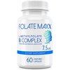FOLATE MAXX FolateMaxx L-Methylfolate + B12 Methylcobalamin & B6 Blend (7.5mg) - 60 Capsules - Active B-Complex with Cofactors & Essential Amino Acids - Non GMO, Gluten Free, No Fillers