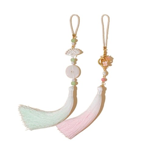 4Pcs Chinese Style Hanfu Cheongsam Tassel Pendant Brooch and Alloy Rose Hairpin Set,Metal Pearl Flower Hair Sticks Delicate Dress Ornament Jewelry Gifts for Women Girls