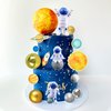 40PCS Astronaut Space Cake Toppers Outer Space Astronaut Figurine Meteorite Planet Rocket Stars and Gold Silver Ball Space Theme Cake Decorations for Baby Shower Kids Birthday Party Supplies