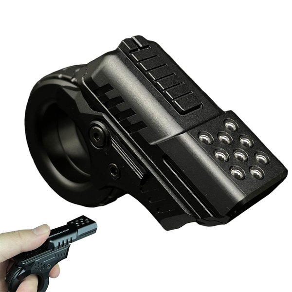Zoom Alloy Ratchet Wheel Fidget Ring EDC Haptic Slider Fidget Spinner Multifunction Metal Fidget Toys ADHD Tool Adult Stress Relief Toys Gifts for Father and Boyfriend (Black)