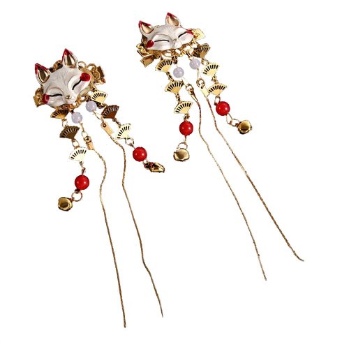 Leadigol Leadigol Animal Hair Pin,Pearl Hair Clips,Tassels Hair Clip Antiquity Cosplay Hair Accessories Hanfu Girl Animal Chinese Elements Alloy for Women Wedding(beads)
