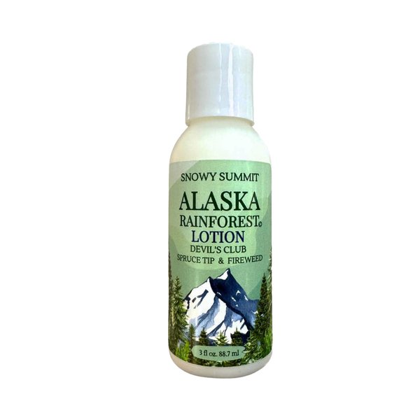 Alaska Rainforest Body Lotion 3 oz. - Handcrafted Herbal Body Lotion with Devil's Club, Fireweed & Spruce Tip - Hydrating, Non-Greasy Natural Body Lotion for All Skin Types