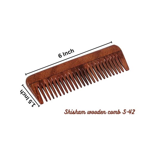 SVATV Handcrafted Rosewood Comb For Detangling Hair For Thick, Curly And Wavy Hair, Non-static And Eco-friendly With Wide Tooth For Grooming Hair Comb For Men & Women - (S-42)