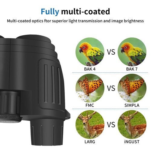 Small Binoculars for Kids and Adults, 20X25 High Powered, Clear Low Light Night Vision Hunting Binoculars - Waterproof, Easy Focus Compact Binoculars for Bird Watching,Cruises,Travel,Hiking