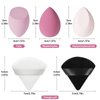 MAGIMODAC 6pcs Make Up Velvet Powder Puffs & 4pcs Makeup Sponges Set, Professional Beauty Make-up Set Triangle Face Powder Puff Dry Wet Use for Foundation Cream and Powder (Pink)