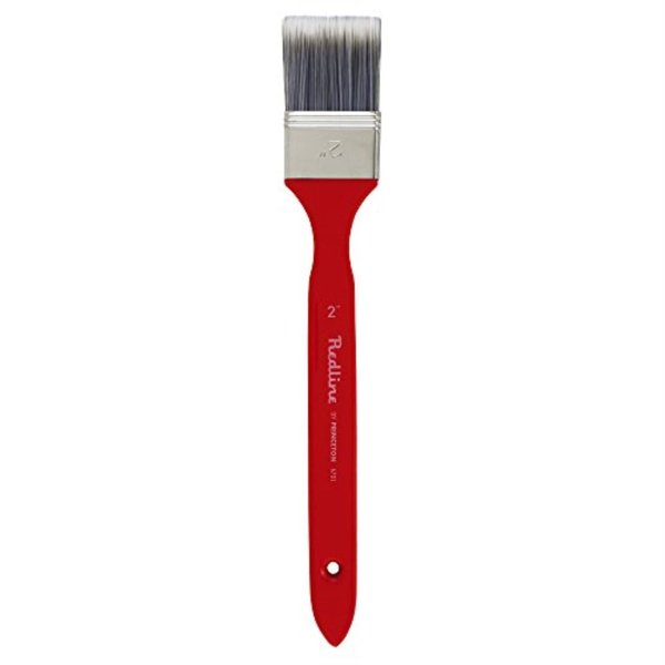 Princeton Artist Brush Redline, Brushes for Acrylic and Oil Series 6700, Flat Synthetic Blend Long Handle, Size 2