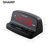SHARP Digital Alarm Clock with Keyboard Style Controls, Battery Back-up, Easy to Use with Simple Operation, Black Case with Red LED Display