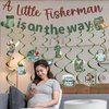 Luvsweets Fishing Baby Shower Decorations - 11 Pcs Gone Fishing Themed Boy Baby Shower Party Decorations A Little Fisherman Is on the Way Banner Hanging Swirls Ceiling Decor Baby Shower Party Supplies