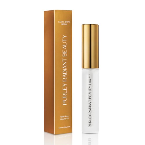 Purely Radiant Beauty Eyelash Growth Serum – Prostaglandin-Free Lash & Brow Enhancer for Longer, Thicker Lashes – Vegan, Cruelty-Free, Castor Oil Based – Natural Lash Serum for Growth