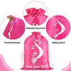 Satin Bags With Drawstring Satin Packaging Bags for Bundles,Wigs,Hair Extensions,Tools, business gift bags Hair Storage and Travel Bags Soft Silk Satin Pouches with Drawstring (6 PCS Pink)
