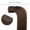 WENNALIFE Ponytail Hair Extension, 20 Inch 90g Chocolate Brown Ponytail Extension Human Hair Clip in Wrap Around Remy Human Hair Extension Hairpieces Real Human Hair