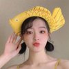 ZHOUMEIWENSP Funny Yellow Fish Stylish Plush Face Wash Makeup Elastic Hair Band Headband Party Hairband for Women Girls (Yellow Fish)