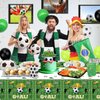 4 Pack Soccer Party Tablecloths Soccer Birthday Decorations 51'' X 86'' Plastic Disposable Sports Theme Party Table Covers Soccer Theme Table Cloth for Rectangle Tables Birthday Party Supplies Favors
