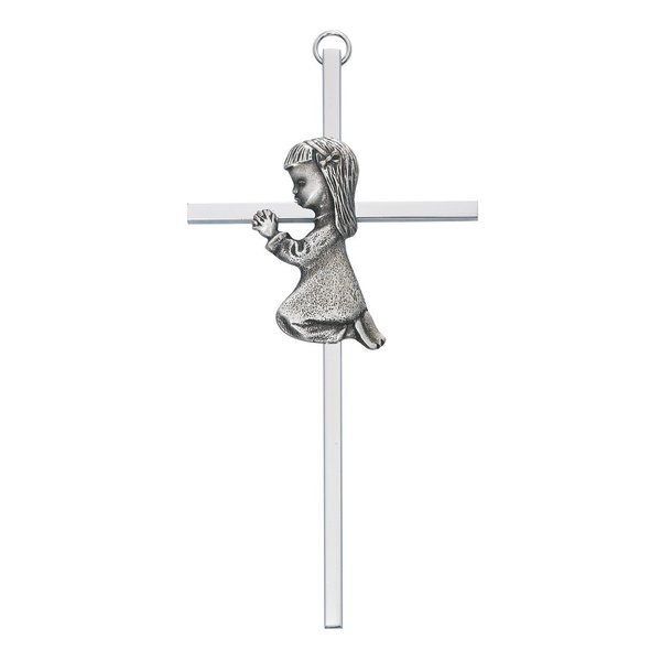 6 SILVER GIRL WALL CROSS BABY INFANT CHRISTENING BAPTISM SHOWER by KeegansCatholicTreasures by KeegansCatholicTreasures
