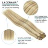 Lacer Hair Clip In Hair Extensions Real Human Hair Light Brown Highlighted Platinum Blonde Color Thick Silky Straight Remy Hair Clip In Extensions 7 Pieces 120 Gram 14 Inch