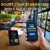 TapFive Google Review Stand compatible with Google Reviews - Tap for Instant Reviews - All Phones Compatible - Reusable Smart Tap NFC & QR - Boost Business Reviews - Zappy Fast (Black, 10-Pack)