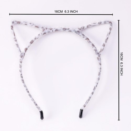 IJF 3PCS Furry Cat Ears Headband Black Cat Ears Hair Hoops Cat Women Ears Hairband for Cosplay Costume Accessories-004