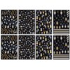8 Sheets Glitter Christmas Nail Art Stickers Decals Self-Adhesive Pegatinas Uñas Holiday Gold Snowman Snowflake Xmas Winter Nail Supplies Nail Art Design Decoration Accessories
