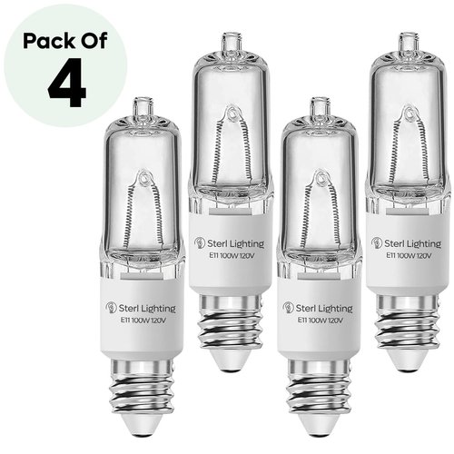Sterl Lighting – JDE11 Bulb, 120v, 100W Halogen Candelabra Bulbs,T4 Mini Base JD E11 Bulb, 2700K Warm White, for Chandeliers, Candelabra, Ceiling Fan, Table Lamps, Cabinet Lighting. 4 Pack