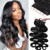 Body Wave Tape in Hair Extensions 16 Inch Natural Black Remy Human Hair Real Seamless Skin Weft Invisible PU Tape in Hair Extensions Curly Wave Double Sided Tape Hair for Women 20pcs 50g