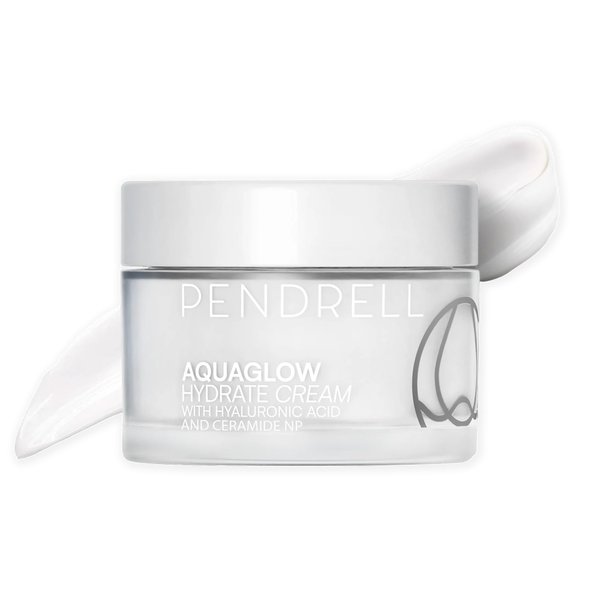 PENDRELL AQUAGLOW Hydrate Cream - Water-Based Facial Moisturizer Cream for All Skin Types - Enhanced with Hyaluronic Acid, Ceramide NP and Hydrolyzed Collagen - 50ml