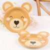 Efavormart 25 Pack Brown Teddy Bear Dessert Appetizer Paper Plates, 7" Round Animal Print Eco-Friendly Baby Shower Party Plates - 300GSM