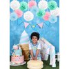 Pack of 10 Tissue Paper Flower Ball Pom pom Party Decoration Indoor Outdoor 6" 8" 10" 12" 14" (Ivory / Cream, 6")