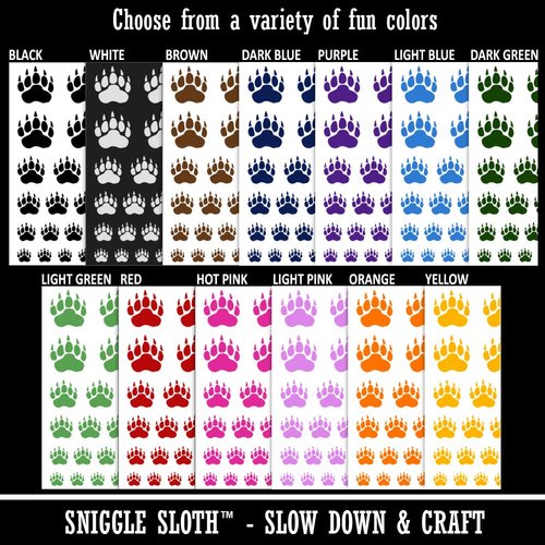 Grizzly Bear Claw Paw Temporary Tattoo Water Resistant Fake Body Art Set Collection - Yellow (One Sheet)