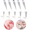 Gel Polish Nail Art Brushes Set-5 Pcs Dual-ended Nail Paint Brushes for Nail Art with Fine Liner Brushes and Dotting Pen (5,7,9,11,13 mm)