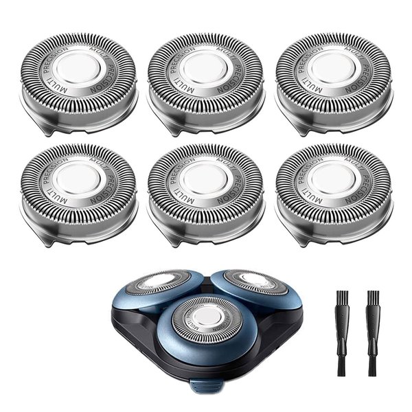SH50/52 Replacement Head Blades Fit for Philips Series 5000 Electric Shavers, AquaTouch, PowerTouch, MultiPrecision Shaving Razor Heads Fit for Norelco 5210 5100 5590 PT730 AT830 Shavers, 6 Pack