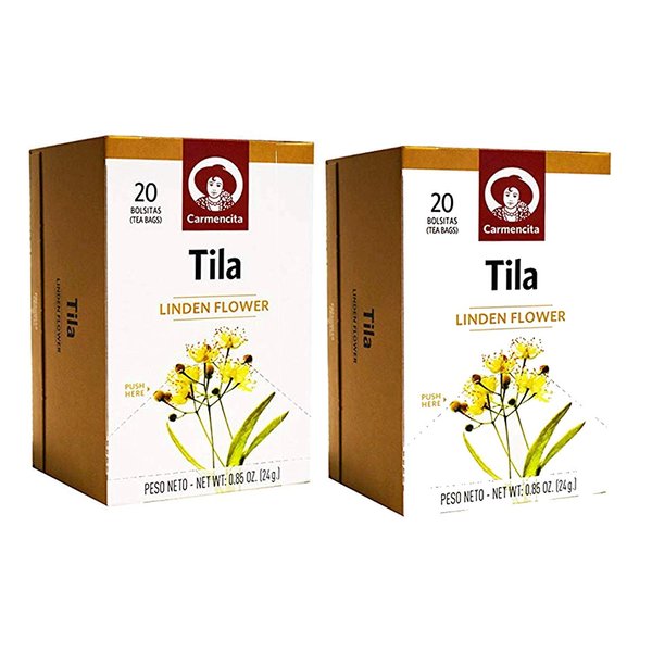 Carmencita. Linden Flower Tea. Tila. 20 Tea bags. 24g (0.85oz). Pack of 2.
